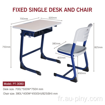 Bureau d&#39;école simple et chaise d&#39;école